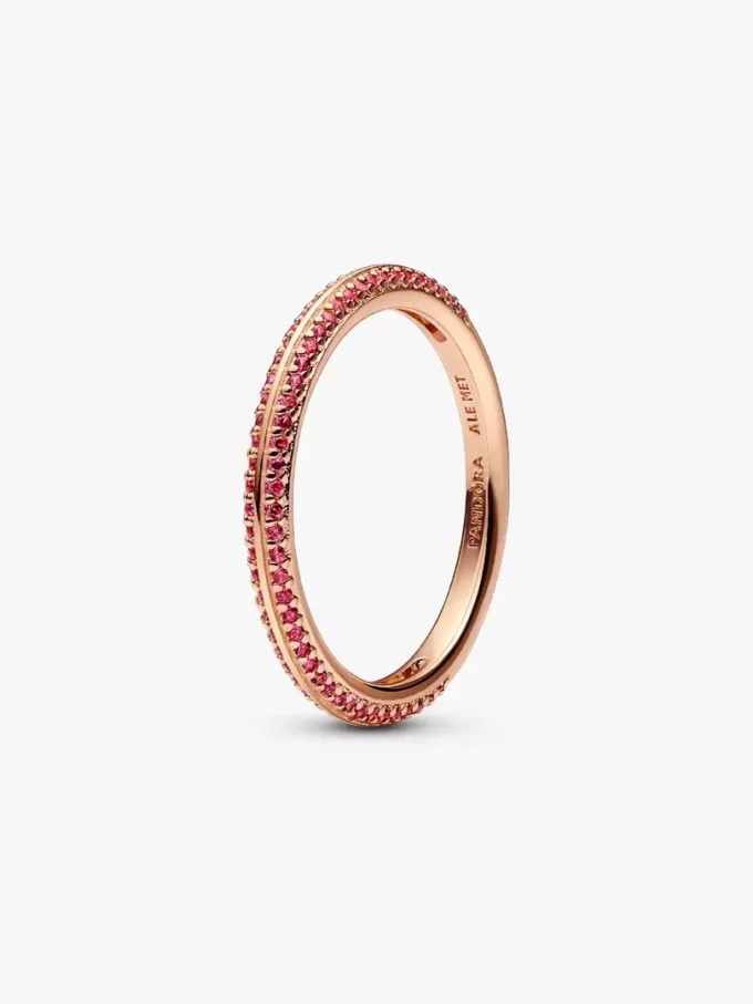 Endgültiger Verkauf – Pandora ME Red Pavé Ring, 14 Karat Roségold-Beschichtung