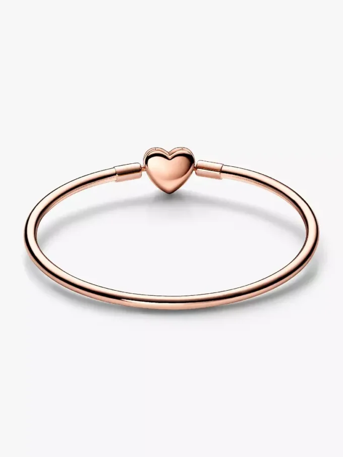 Endgültiger Verkauf – Pandora Moments Bangle mit Herz & Schmetterling, 14 Karat Roségold-Beschichtung