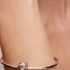 Endgültiger Verkauf – Pandora Moments Bangle mit umschlossenem Verschluss, 14 Karat Roségold-Beschichtung