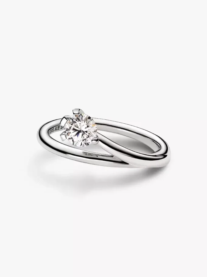 Endgültiger Verkauf – Pandora Nova 14-karätiger Weißgold-Ring mit asymmetrischen Lab-Grown-Diamanten, 0,50 Karat Gesamtgewicht, 14-karätiges Weißgold Endgültiger Verkauf – Pandora Nova 14-karätiger Weißgold-Ring mit asymmetrischen Lab-Grown-Diamanten, 0,50 Karat Gesamtgewicht, 14-karätiges Weißgold