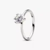 Endgültiger Verkauf – Pandora Nova Ring aus 14 Karat Weißgold mit synthetischem Diamanten, 1,00 Karat Gesamtgewicht, 14 Karat Weißgold Endgültiger Verkauf – Pandora Nova Ring aus 14 Karat Weißgold mit synthetischem Diamanten, 1,00 Karat Gesamtgewicht, 14 Karat Weißgold