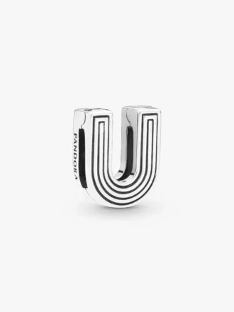 Endgültiger Verkauf – Pandora Reflexions™ Buchstabe U Clip Charm aus Sterlingsilber