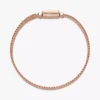 Endgültiger Verkauf – Pandora Reflexions Langes Pavé-Armband mit Verschluss, 14 Karat Roségold-Beschichtung