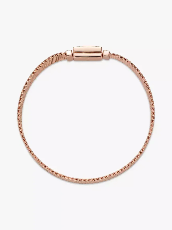 Endgültiger Verkauf – Pandora Reflexions Langes Pavé-Armband mit Verschluss, 14 Karat Roségold-Beschichtung