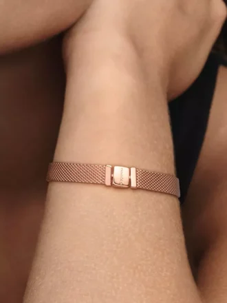 Endgültiger Verkauf – Pandora Reflexions™ Mesh-Armband, 14 Karat Roségold-Beschichtung