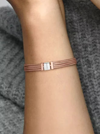 Endgültiger Verkauf – Pandora Reflexions™ Multi-Snake Chain-Armband aus Sterlingsilber, 14 Karat Roségold-Beschichtung