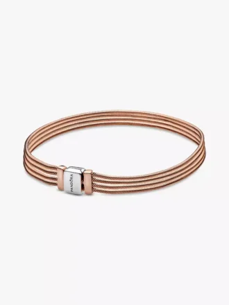 Endgültiger Verkauf – Pandora Reflexions™ Multi-Snake Chain-Armband aus Sterlingsilber, 14 Karat Roségold-Beschichtung