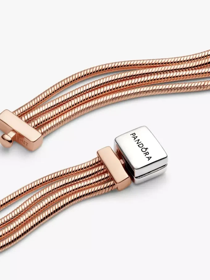 Endgültiger Verkauf – Pandora Reflexions™ Multi-Snake Chain-Armband aus Sterlingsilber, 14 Karat Roségold-Beschichtung