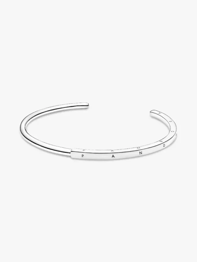 Endgültiger Verkauf – Pandora Signature I-D Open Bangle aus Sterlingsilber Endgültiger Verkauf – Pandora Signature I-D Open Bangle aus Sterlingsilber