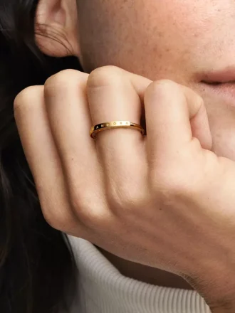 Endgültiger Verkauf – Pandora Signature I-D Ring 14 Karat Gold Endgültiger Verkauf – Pandora Signature I-D Ring 14 Karat Gold