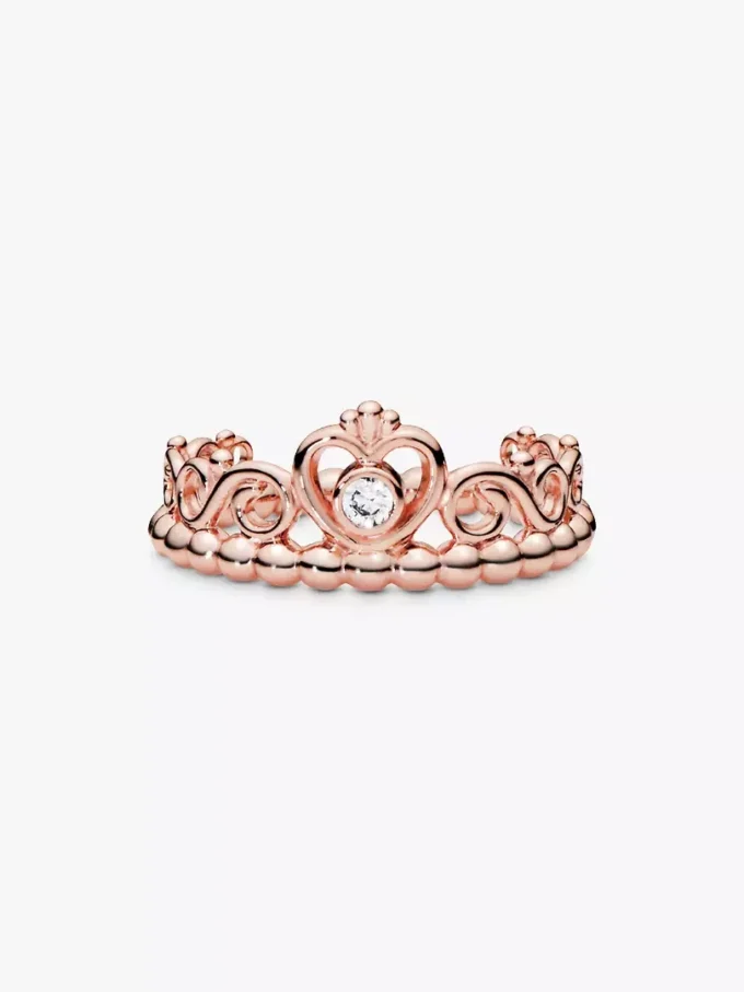 Endgültiger Verkauf – Prinzessinnen-Tiara-Kronenring, 14-karätig rosévergoldet Endgültiger Verkauf – Prinzessinnen-Tiara-Kronenring, 14-karätig rosévergoldet
