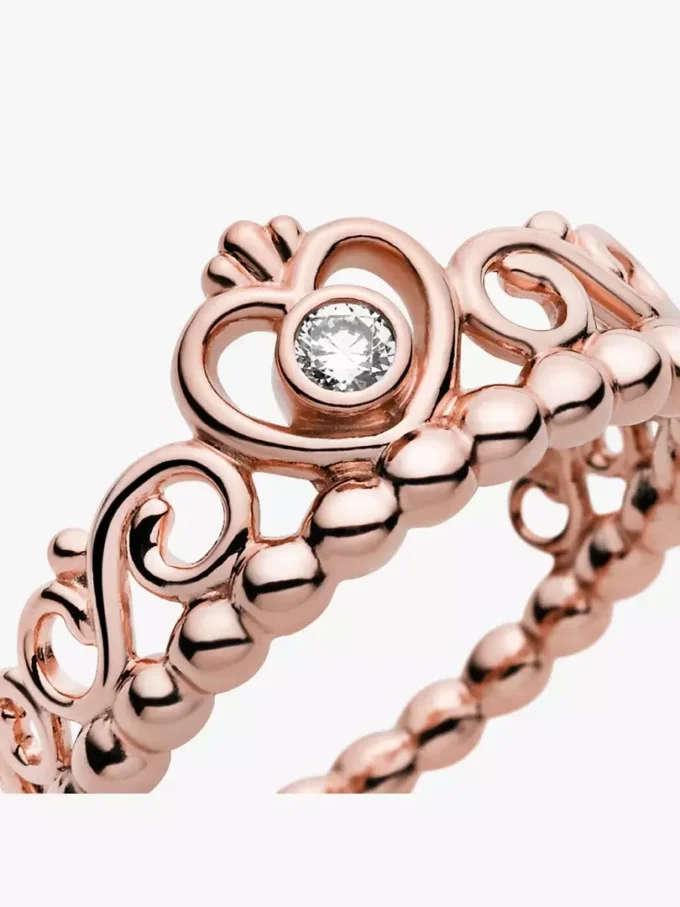 Endgültiger Verkauf – Prinzessinnen-Tiara-Kronenring, 14-karätig rosévergoldet Endgültiger Verkauf – Prinzessinnen-Tiara-Kronenring, 14-karätig rosévergoldet