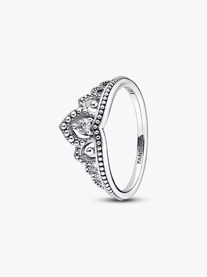 Endgültiger Verkauf – Regal Beaded Tiara Ring aus Sterlingsilber Endgültiger Verkauf – Regal Beaded Tiara Ring aus Sterlingsilber