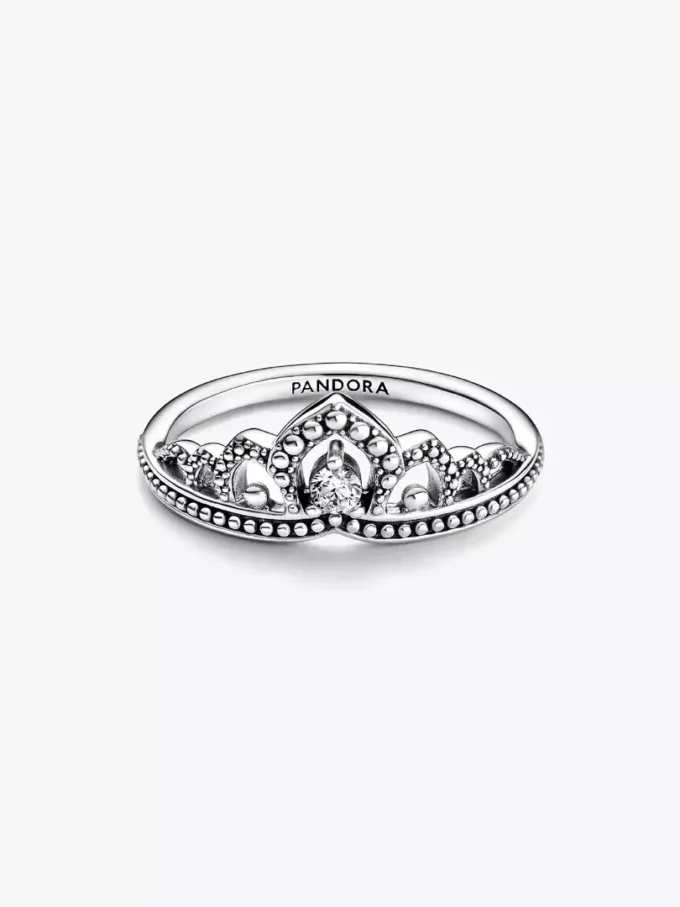 Endgültiger Verkauf – Regal Beaded Tiara Ring aus Sterlingsilber Endgültiger Verkauf – Regal Beaded Tiara Ring aus Sterlingsilber