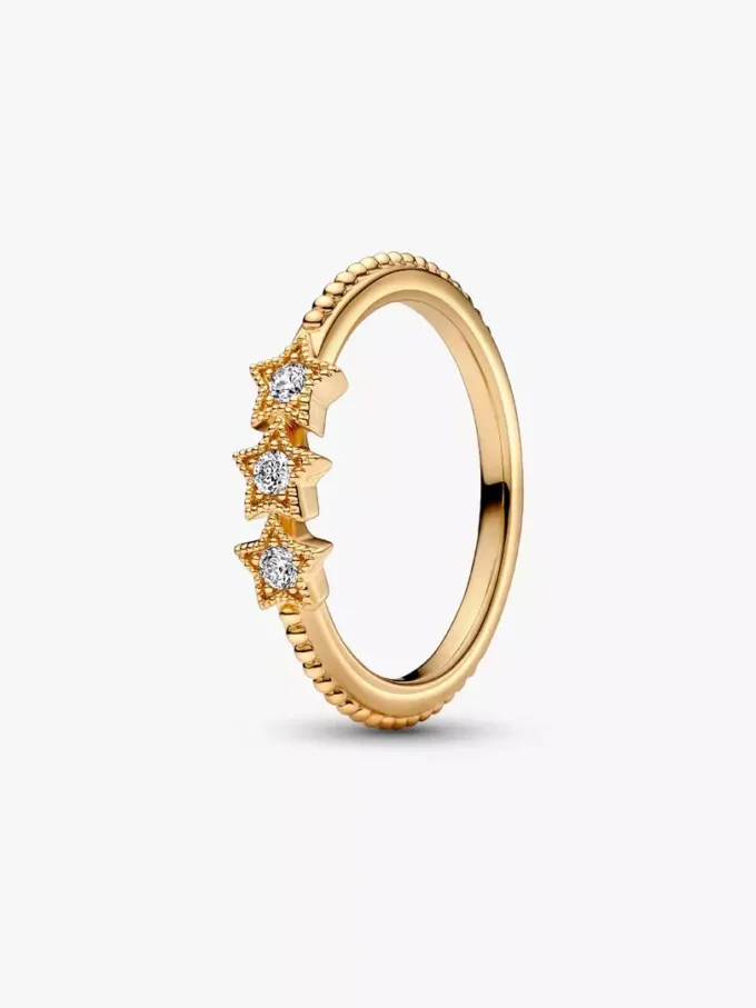 Endgültiger Verkauf – Ring mit Sternenmotiv, 14 Karat vergoldet