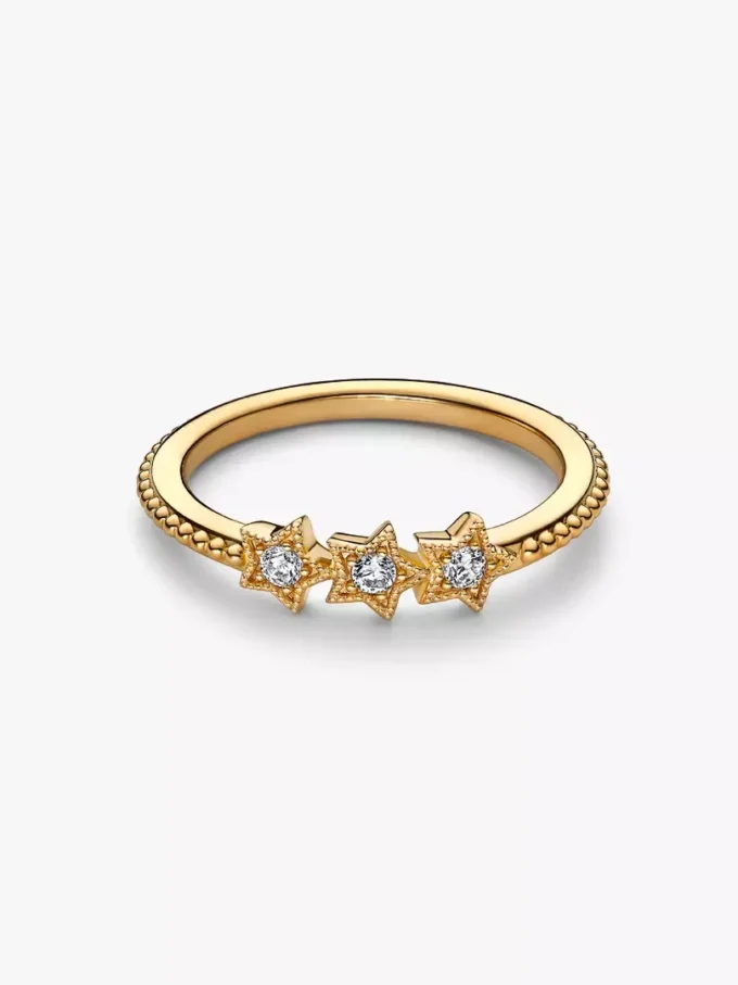 Endgültiger Verkauf – Ring mit Sternenmotiv, 14 Karat vergoldet