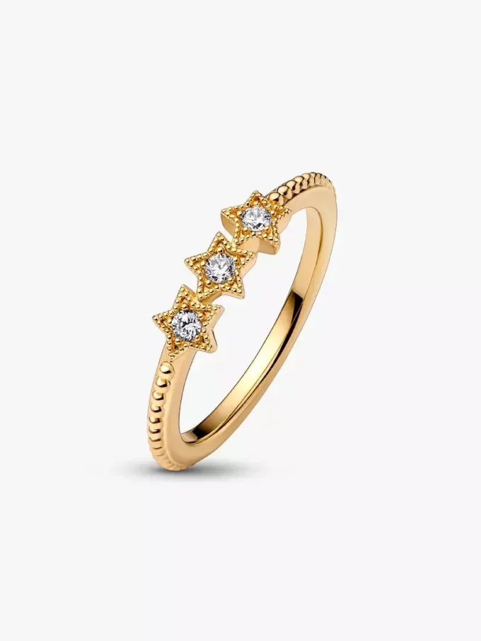 Endgültiger Verkauf – Ring mit Sternenmotiv, 14 Karat vergoldet