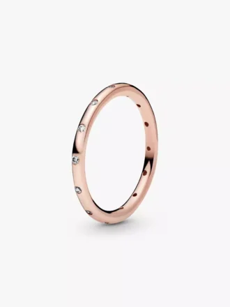 Endgültiger Verkauf – schlichter, funkelnder Bandring, 14 Karat Roségold-Beschichtung Endgültiger Verkauf – schlichter, funkelnder Bandring, 14 Karat Roségold-Beschichtung