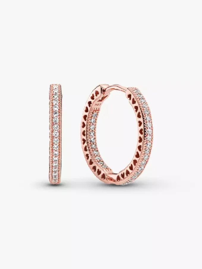 Endgültiger Verkauf – „Sparkle and Hearts“-Ohrringe mit 14-karätiger Roségoldbeschichtung Endgültiger Verkauf – „Sparkle and Hearts“-Ohrringe mit 14-karätiger Roségoldbeschichtung