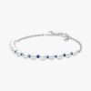 ENDVERKAUF – Armband mit behandelten Süßwasser-Zuchtperlen und blauer Kordel – Sterlingsilber