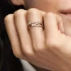 Endverkauf – funkelnder Dreifachring mit 14-karätiger Roségoldbeschichtung Endverkauf – funkelnder Dreifachring mit 14-karätiger Roségoldbeschichtung