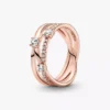 Endverkauf – funkelnder Dreifachring mit 14-karätiger Roségoldbeschichtung Endverkauf – funkelnder Dreifachring mit 14-karätiger Roségoldbeschichtung