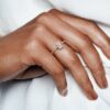 ENDVERKAUF – Funkelnder quadratischer Halo-Ring – 14 Karat Roségold-Beschichtung ENDVERKAUF – Funkelnder quadratischer Halo-Ring – 14 Karat Roségold-Beschichtung