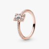 ENDVERKAUF – Funkelnder quadratischer Halo-Ring – 14 Karat Roségold-Beschichtung ENDVERKAUF – Funkelnder quadratischer Halo-Ring – 14 Karat Roségold-Beschichtung