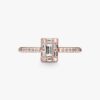 ENDVERKAUF – Funkelnder quadratischer Halo-Ring – 14 Karat Roségold-Beschichtung ENDVERKAUF – Funkelnder quadratischer Halo-Ring – 14 Karat Roségold-Beschichtung