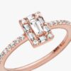 ENDVERKAUF – Funkelnder quadratischer Halo-Ring – 14 Karat Roségold-Beschichtung ENDVERKAUF – Funkelnder quadratischer Halo-Ring – 14 Karat Roségold-Beschichtung