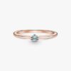 ENDVERKAUF – Hellblauer Solitärring – 14 Karat Roségold-Beschichtung