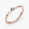 ENDVERKAUF – Hellblauer Solitärring – 14 Karat Roségold-Beschichtung