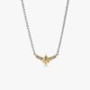 ENDVERKAUF – Marvel Captain Marvel Octogram Star Two-Tone-Anhänger-Halskette – Sterlingsilber, 14-karätige Vergoldung