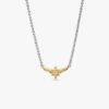 ENDVERKAUF – Marvel Captain Marvel Octogram Star Two-Tone-Anhänger-Halskette – Sterlingsilber, 14-karätige Vergoldung