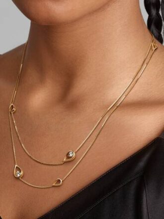 ENDVERKAUF – Pandora Infinite 14-karätige Gold-Halskette mit langem Anhänger aus Lab-Grown Diamonds – 0,50 ct TW, 14-karätiges Gold