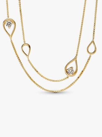 ENDVERKAUF – Pandora Infinite 14-karätige Gold-Halskette mit langem Anhänger aus Lab-Grown Diamonds – 0,50 ct TW, 14-karätiges Gold