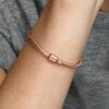 ENDVERKAUF – Pandora Moments Barrel Clasp Snake Chain Armband – 14 Karat Roségold-Beschichtung