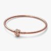 ENDVERKAUF – Pandora Moments Limited Edition Shooting Star Charm Bangle – 14 Karat Roségold-Beschichtung