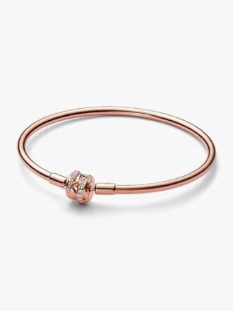 ENDVERKAUF – Pandora Moments Limited Edition Shooting Star Charm Bangle – 14 Karat Roségold-Beschichtung