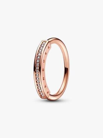 ENDVERKAUF – Pandora Signature I-D Pavé-Ring – 14 Karat Roségold-Beschichtung