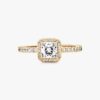ENDVERKAUF – Quadratischer Sparkle Halo-Ring – 14 Karat vergoldet