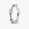 ENDVERKAUF – Rechteckiger Pavé-Ring mit funkelnden Steinen – Sterlingsilber
