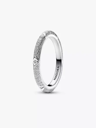 Endverkauf – Ring aus Sterlingsilber mit Struktur und Steinen