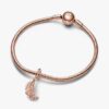 ENDVERKAUF – Schwebender, geschwungener Feder-Dangle Charm – 14 Karat Roségold-Beschichtung ENDVERKAUF – Schwebender, geschwungener Feder-Dangle Charm – 14 Karat Roségold-Beschichtung