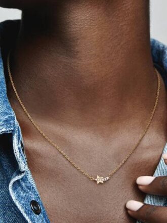 ENDVERKAUF – Shooting Star Pavé Collier Halskette – 14 Karat vergoldet ENDVERKAUF – Shooting Star Pavé Collier Halskette – 14 Karat vergoldet
