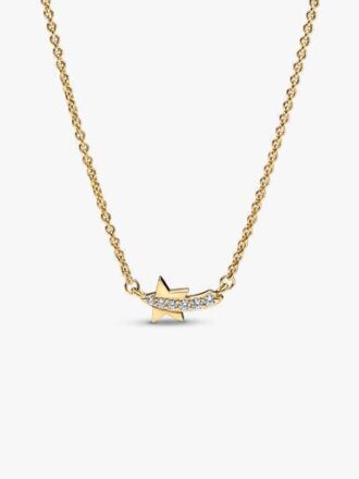 ENDVERKAUF – Shooting Star Pavé Collier Halskette – 14 Karat vergoldet ENDVERKAUF – Shooting Star Pavé Collier Halskette – 14 Karat vergoldet