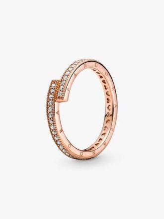 ENDVERKAUF – Sparkling Overlapping Ring – 14 Karat Roségold-Beschichtung ENDVERKAUF – Sparkling Overlapping Ring – 14 Karat Roségold-Beschichtung