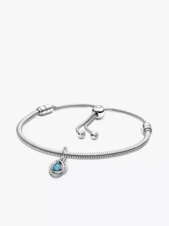 Eternity Circle Dangle Charm-Armband-Set „Dezember“, 2er-Set
