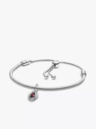 Eternity Circle Dangle Charm-Armband-Set für Januar, 2er-Set