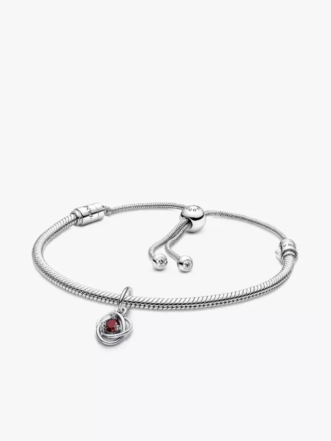 Eternity Circle Dangle Charm-Armband-Set für Januar, 2er-Set